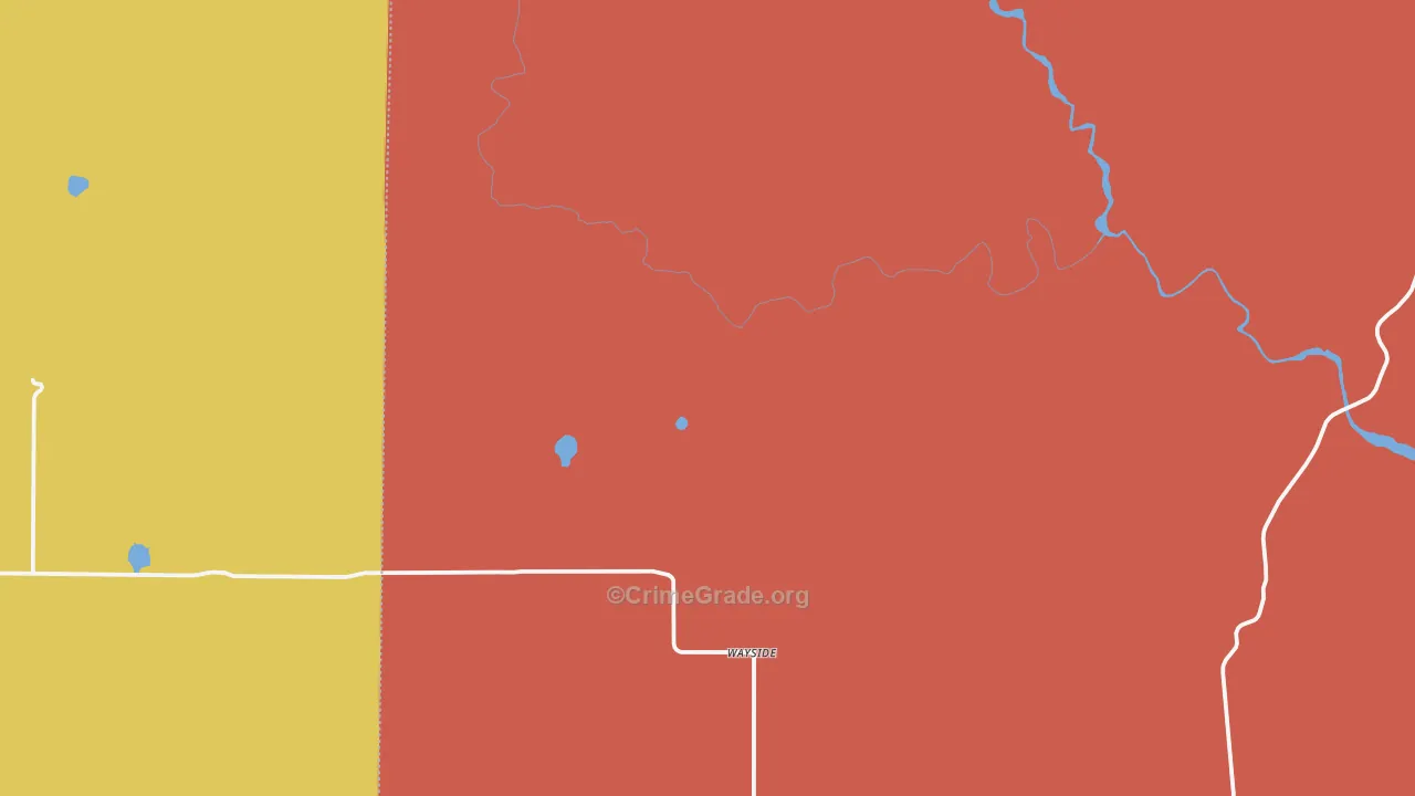 Wayside, TX Map of Vandalism Rates