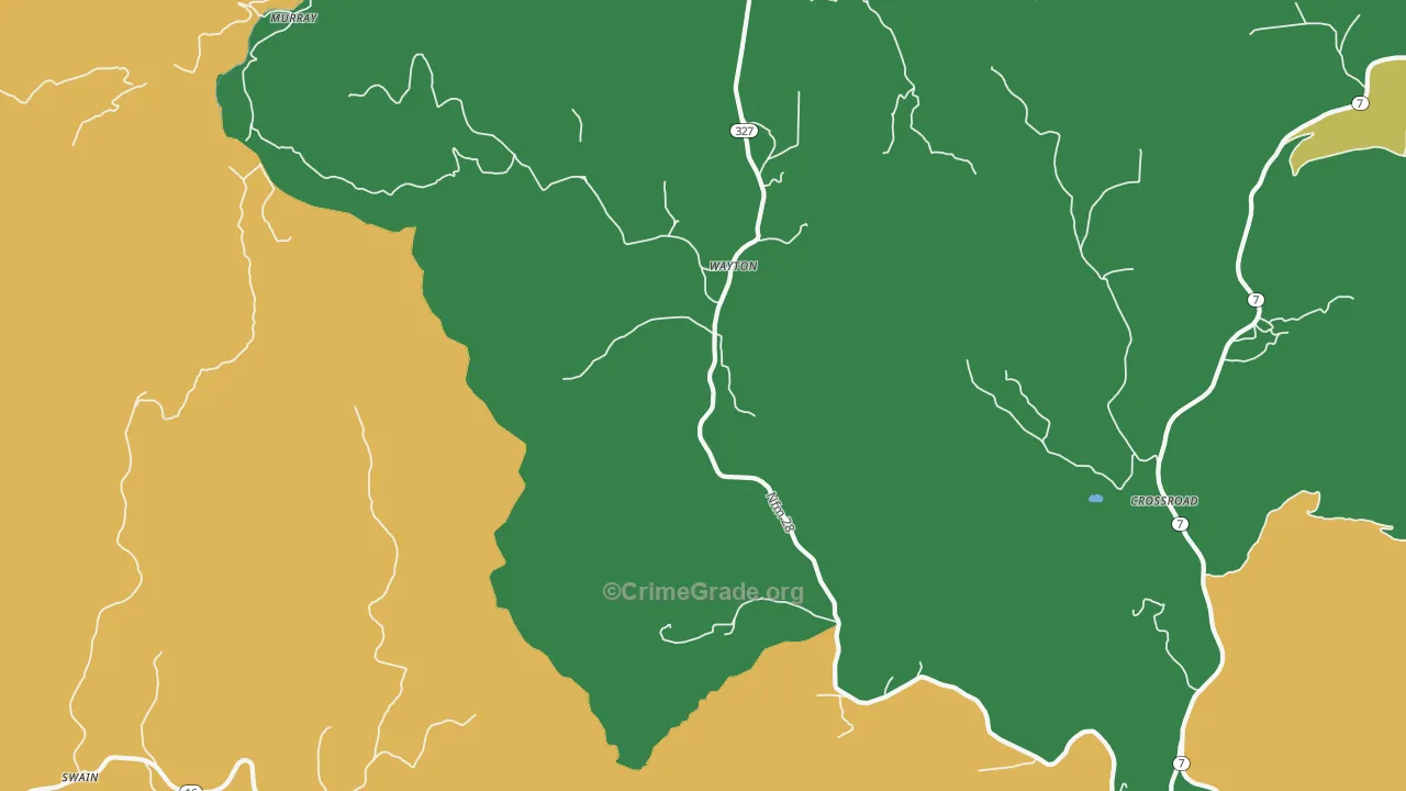 Wayton, AR Map of Vandalism Rates