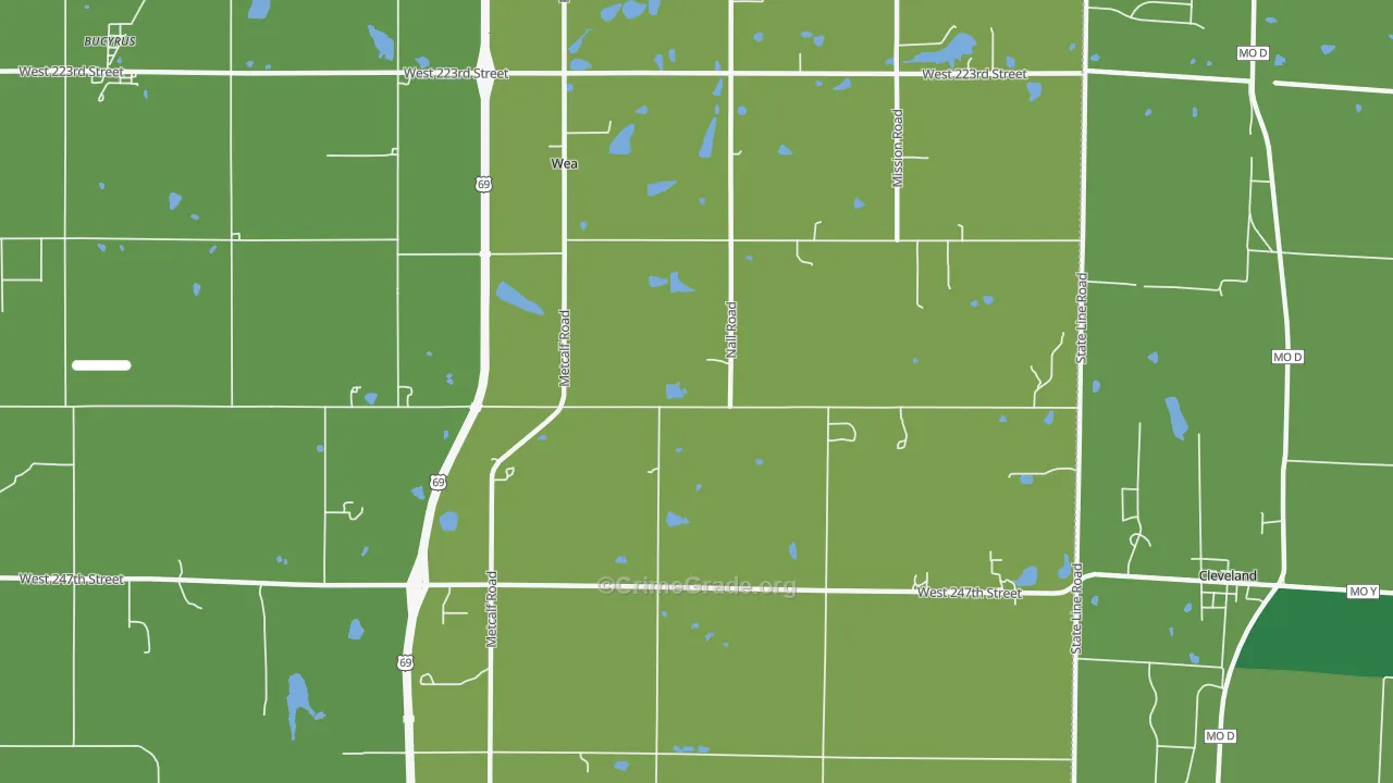 Wea, KS Map of Vandalism Rates