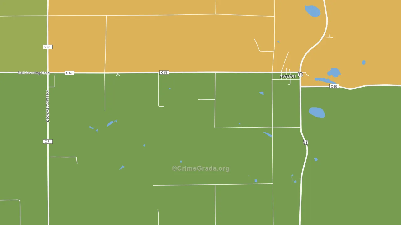Weadock, MI Map of Vandalism Rates