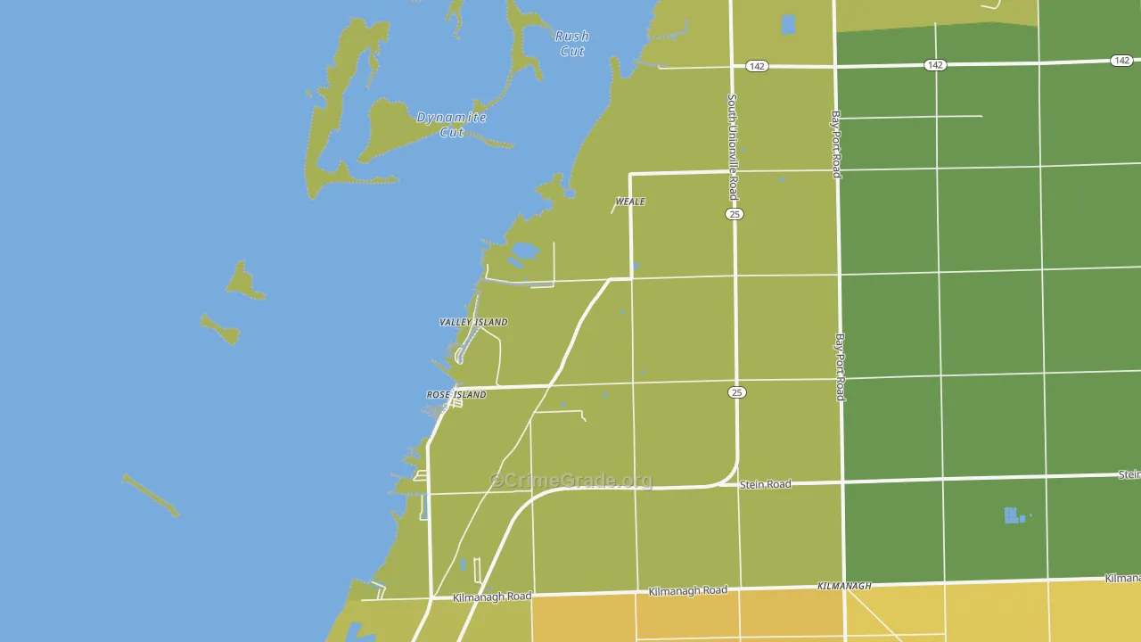 Weale, MI Map of Vandalism Rates