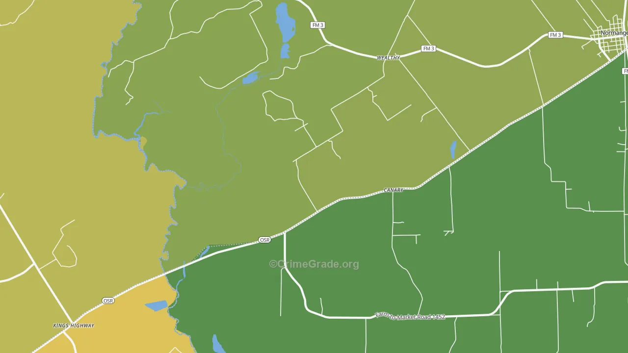 Wealthy, TX Map of Vandalism Rates