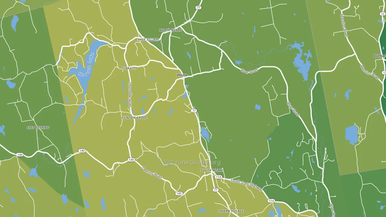 Weare, NH Map of Vandalism Rates