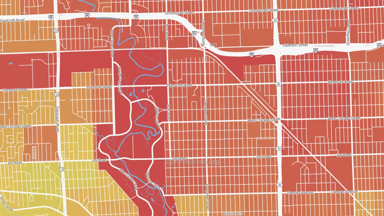 Weatherby, Detroit, MI Map of Vandalism Rates