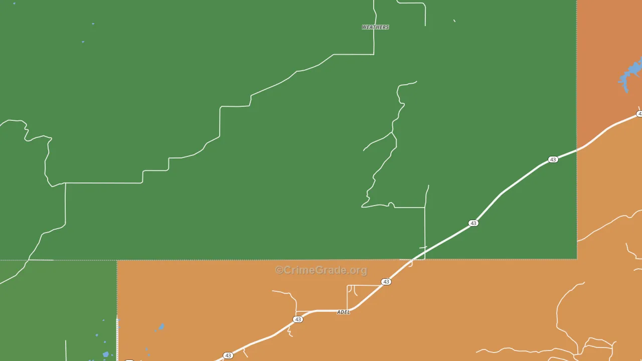 Weathers, OK Map of Vandalism Rates
