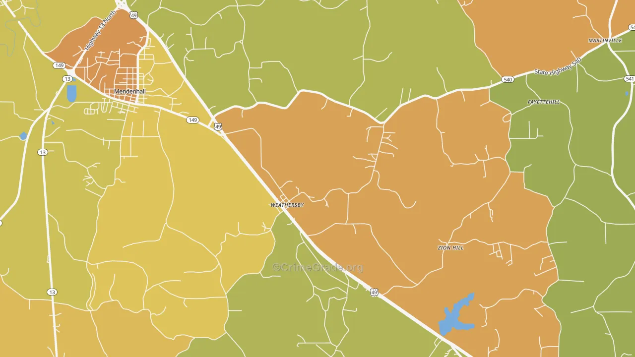 Weathersby, MS Map of Vandalism Rates
