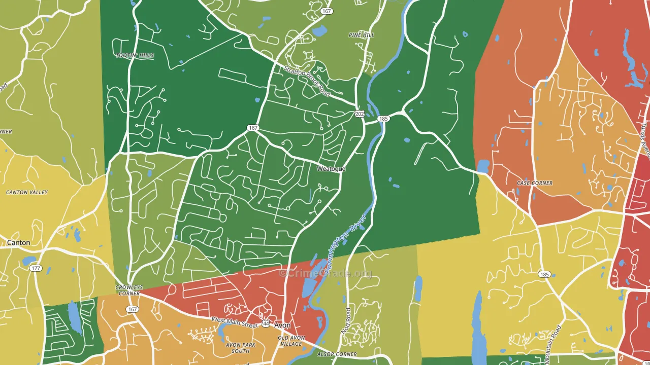 Weatogue, CT Map of Vandalism Rates