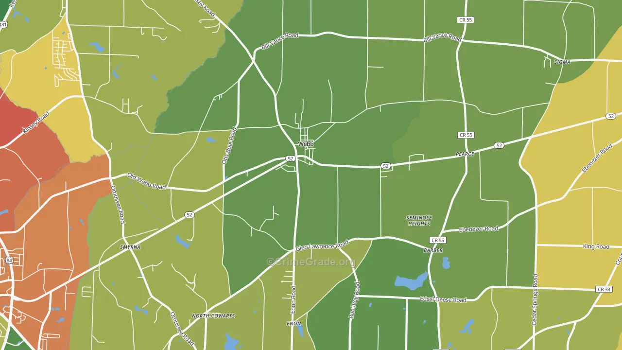 Webb, AL Map of Vandalism Rates