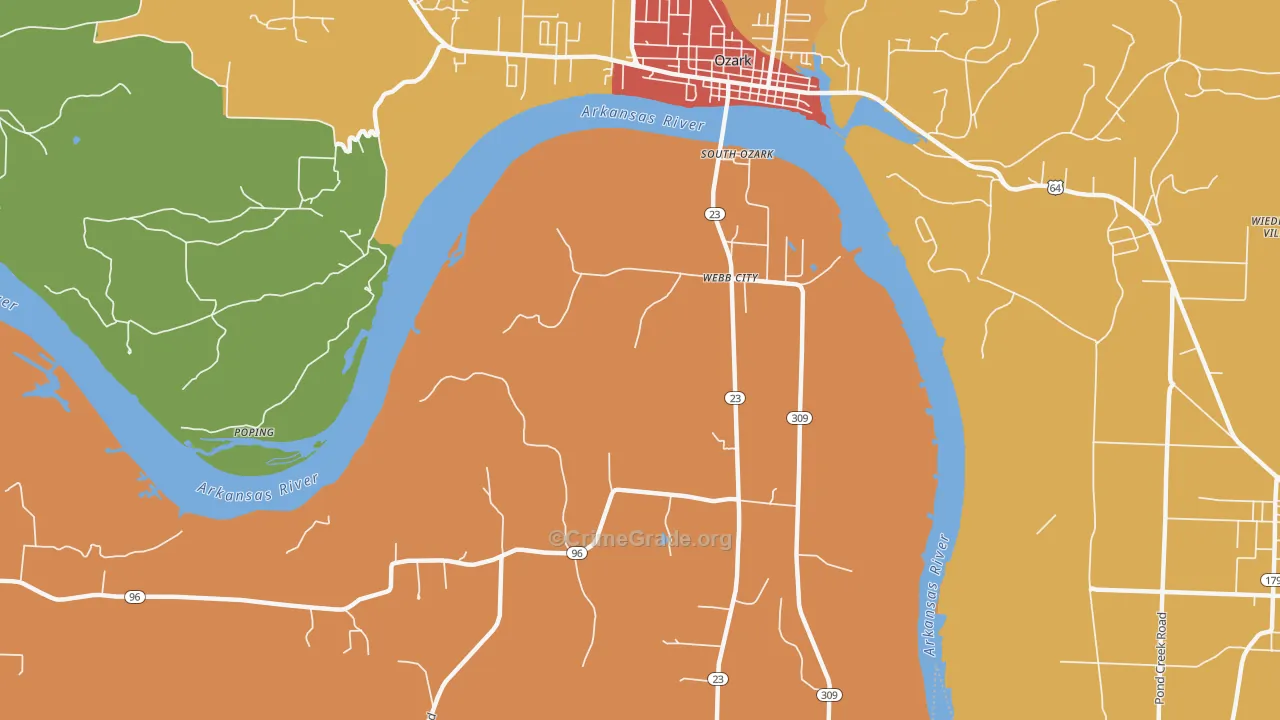 Webb City, AR Map of Vandalism Rates