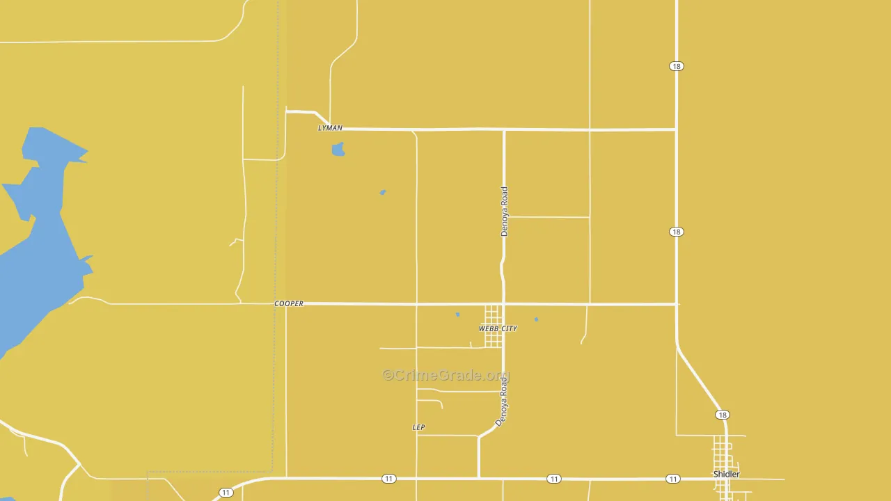 Webb City, OK Map of Vandalism Rates