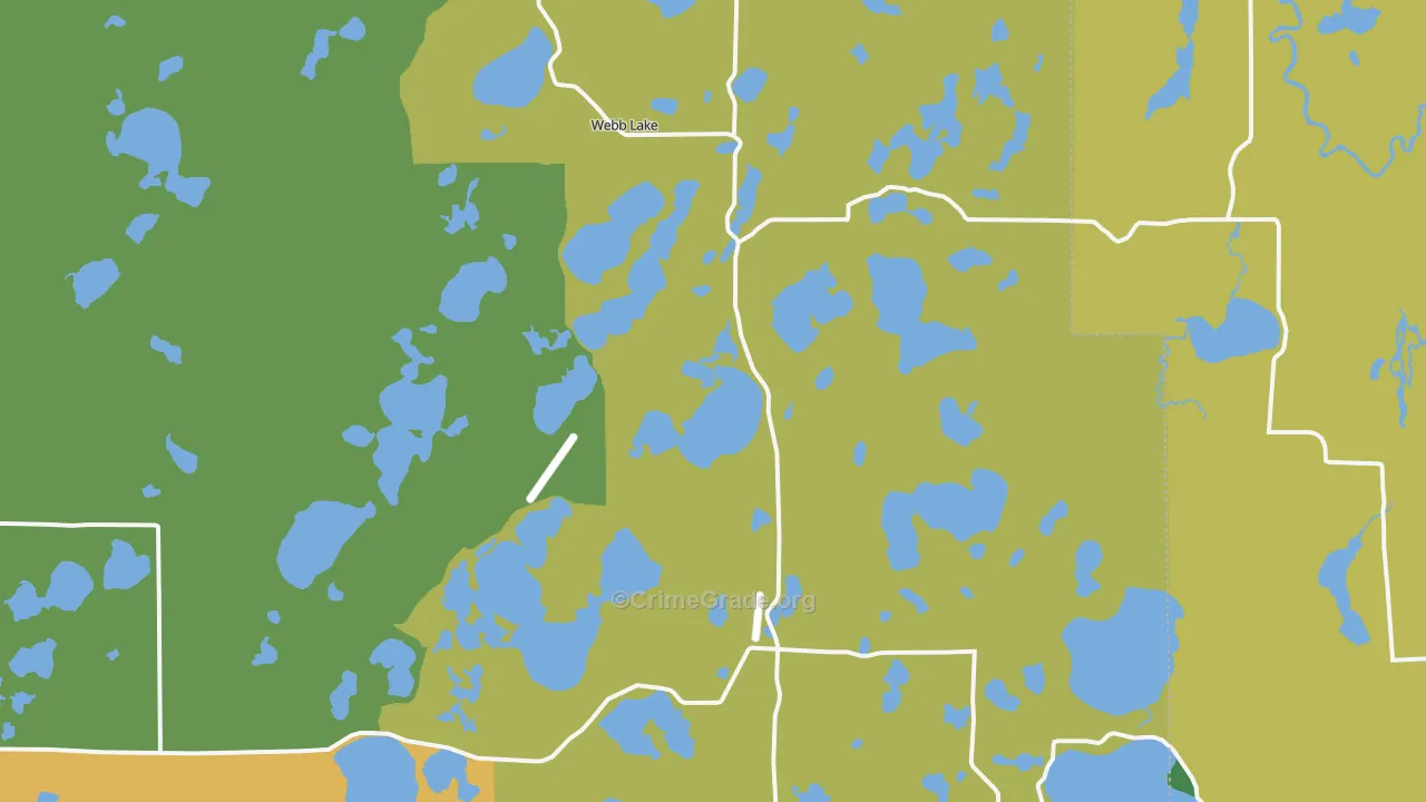 Webb Lake, WI Map of Vandalism Rates