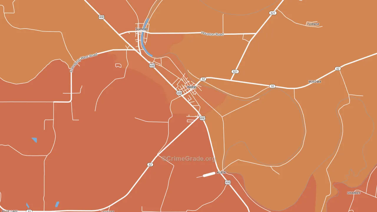 Webb, MS Map of Vandalism Rates