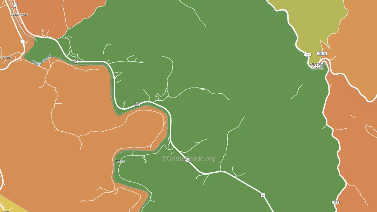 Webb, WV Map of Vandalism Rates