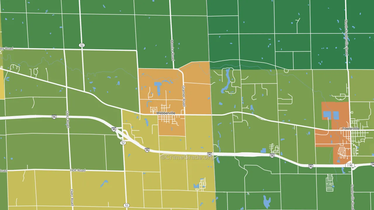 Webberville, MI Map of Vandalism Rates