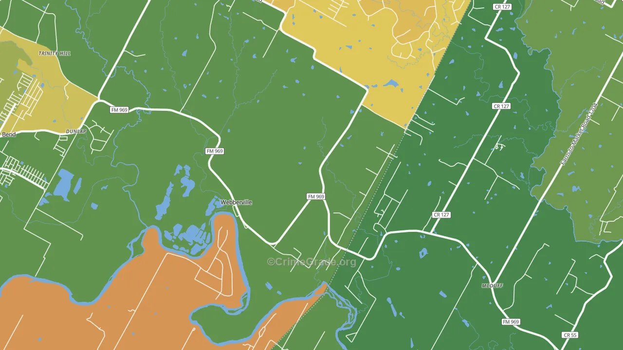 Webberville, TX Map of Vandalism Rates