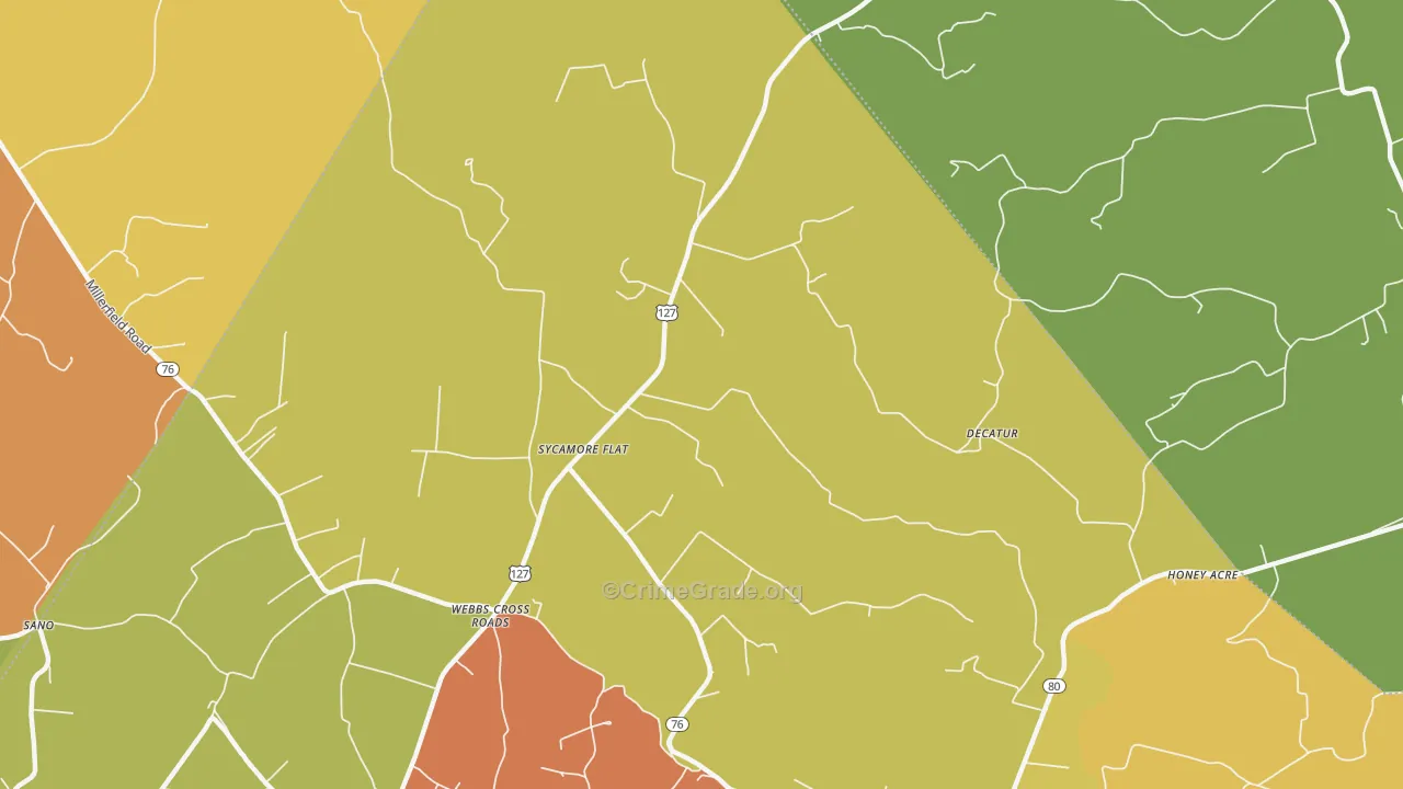 Webbs Cross Roads, KY Map of Vandalism Rates