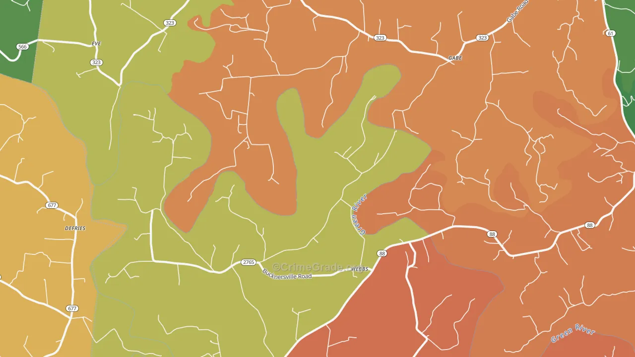 Webbs, KY Map of Vandalism Rates