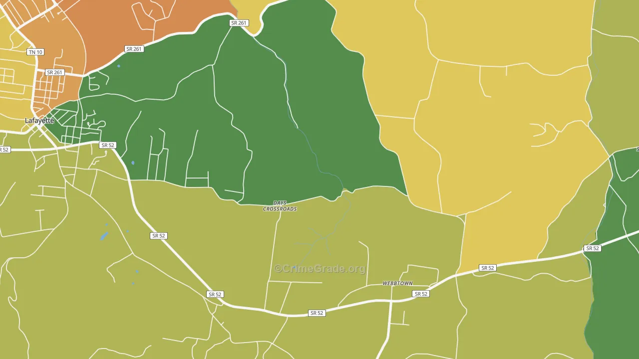 Webbtown, TN Map of Vandalism Rates