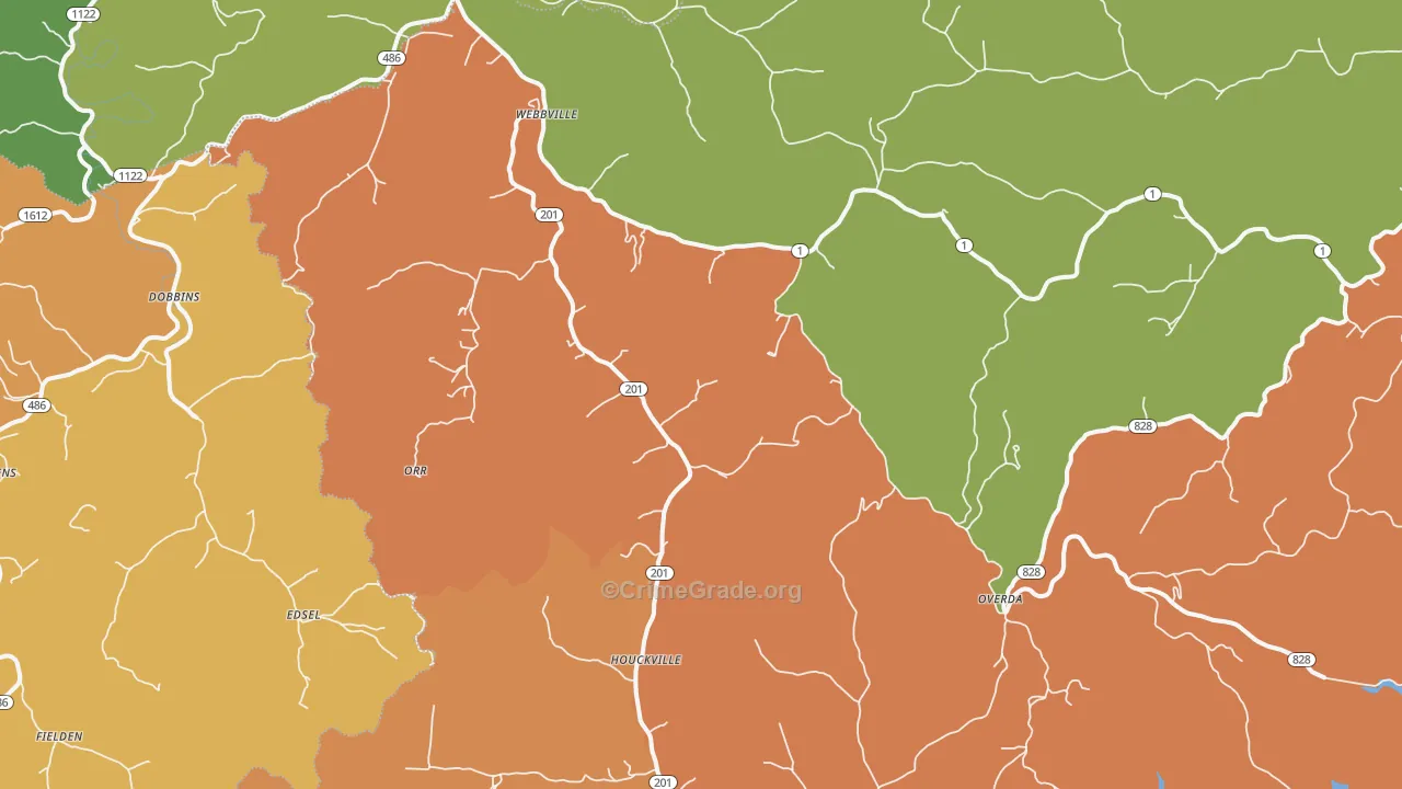 Webbville, KY Map of Vandalism Rates