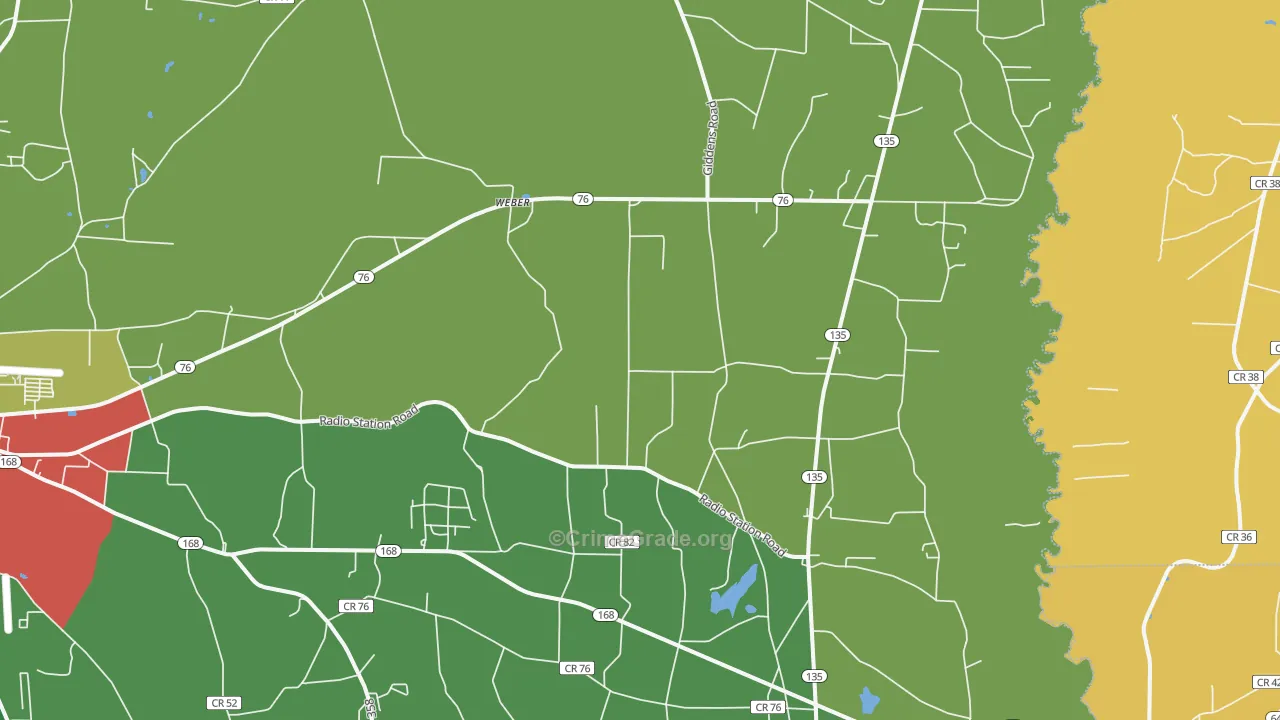 Weber, GA Map of Vandalism Rates