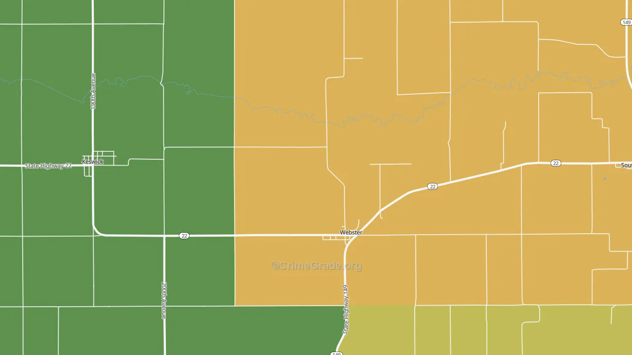 Webster, IA Map of Vandalism Rates
