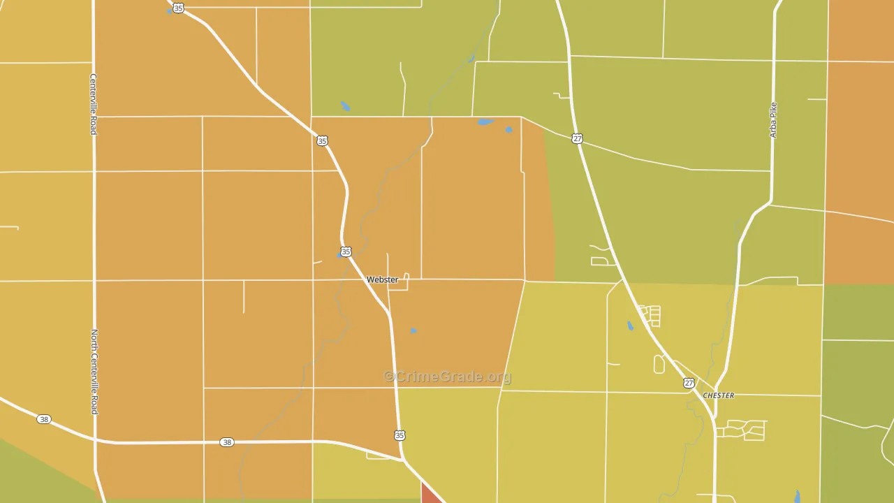 Webster, IN Map of Vandalism Rates
