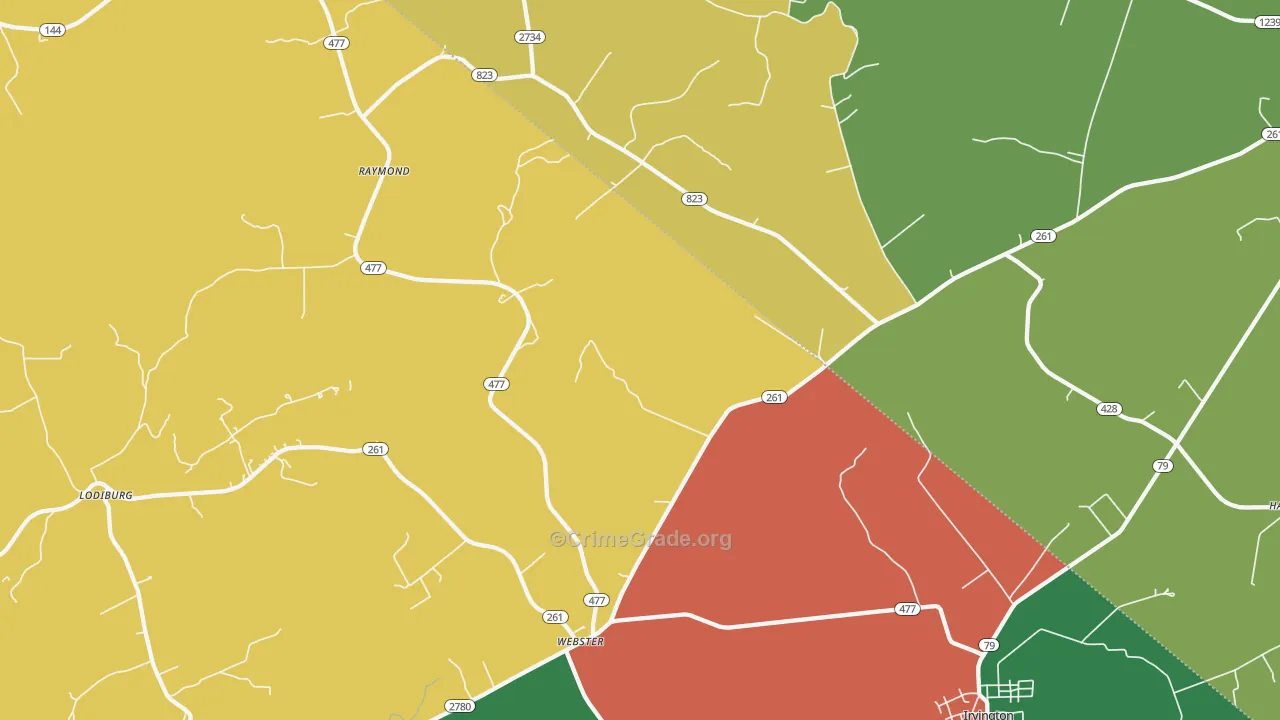 Webster, KY Map of Vandalism Rates