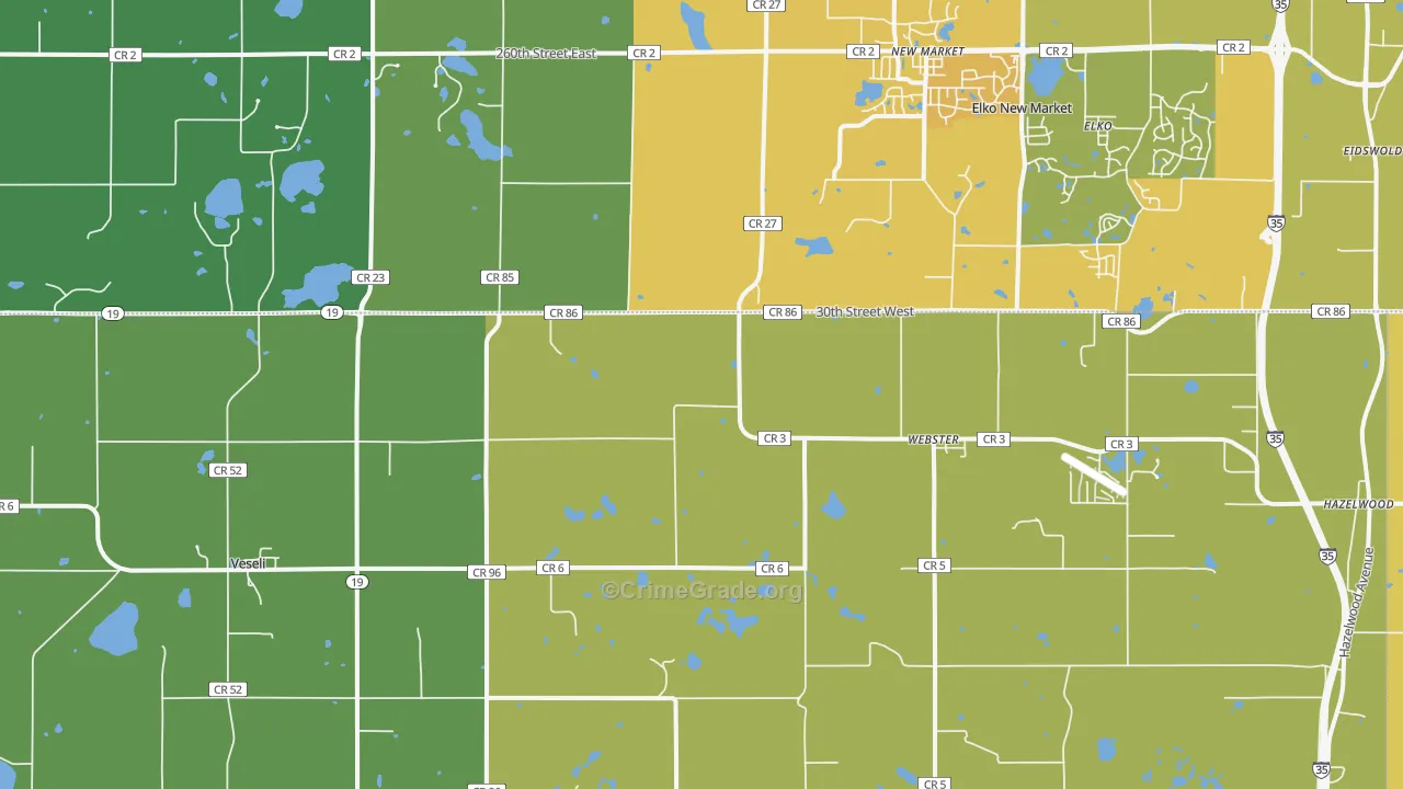 Webster, MN Map of Vandalism Rates