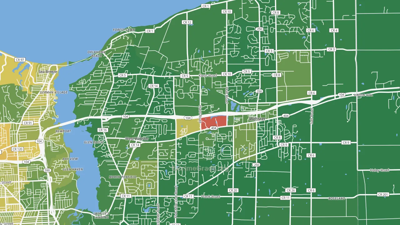 Webster, NY Map of Vandalism Rates