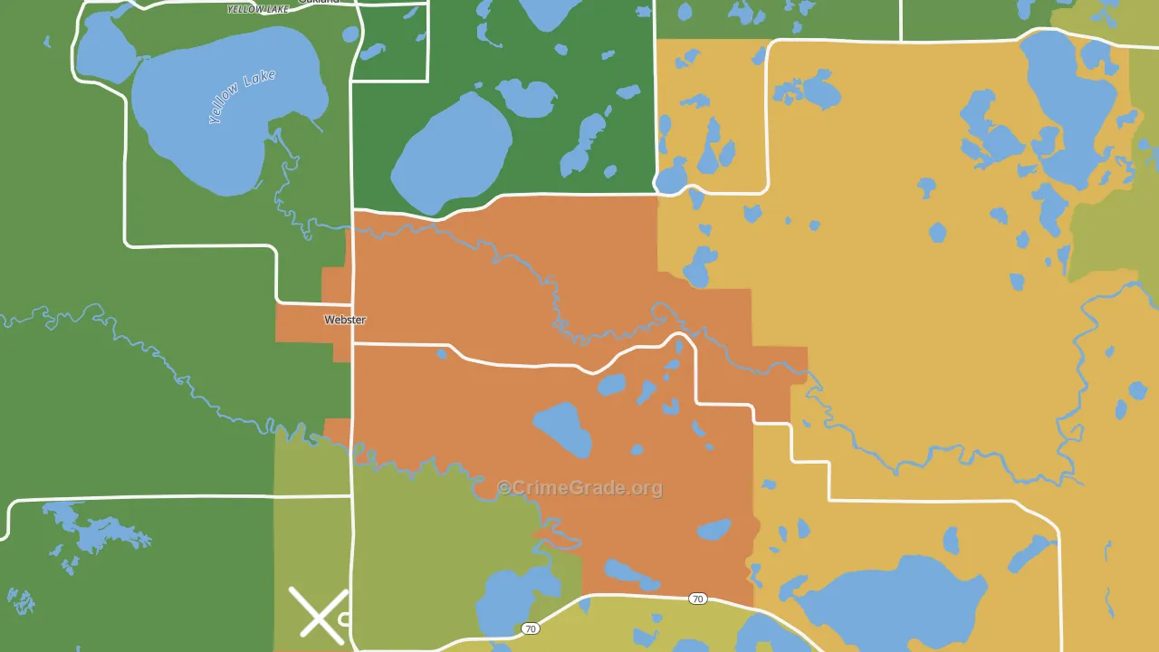 Webster, WI Map of Vandalism Rates