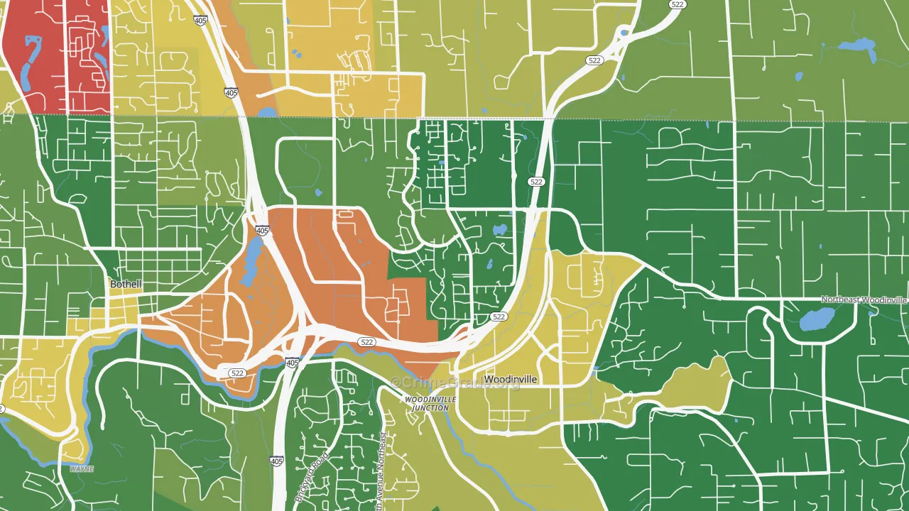 Wedge, Woodinville, WA Map of Vandalism Rates