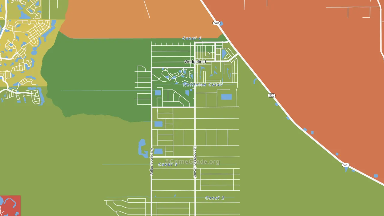 Wedgefield, FL Map of Vandalism Rates