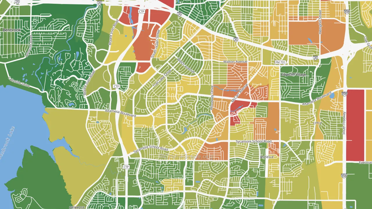 Wedgwood, Fort Worth, TX Map of Vandalism Rates