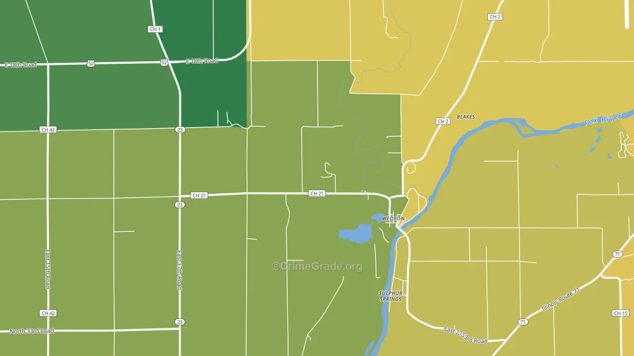 Wedron, IL Map of Vandalism Rates