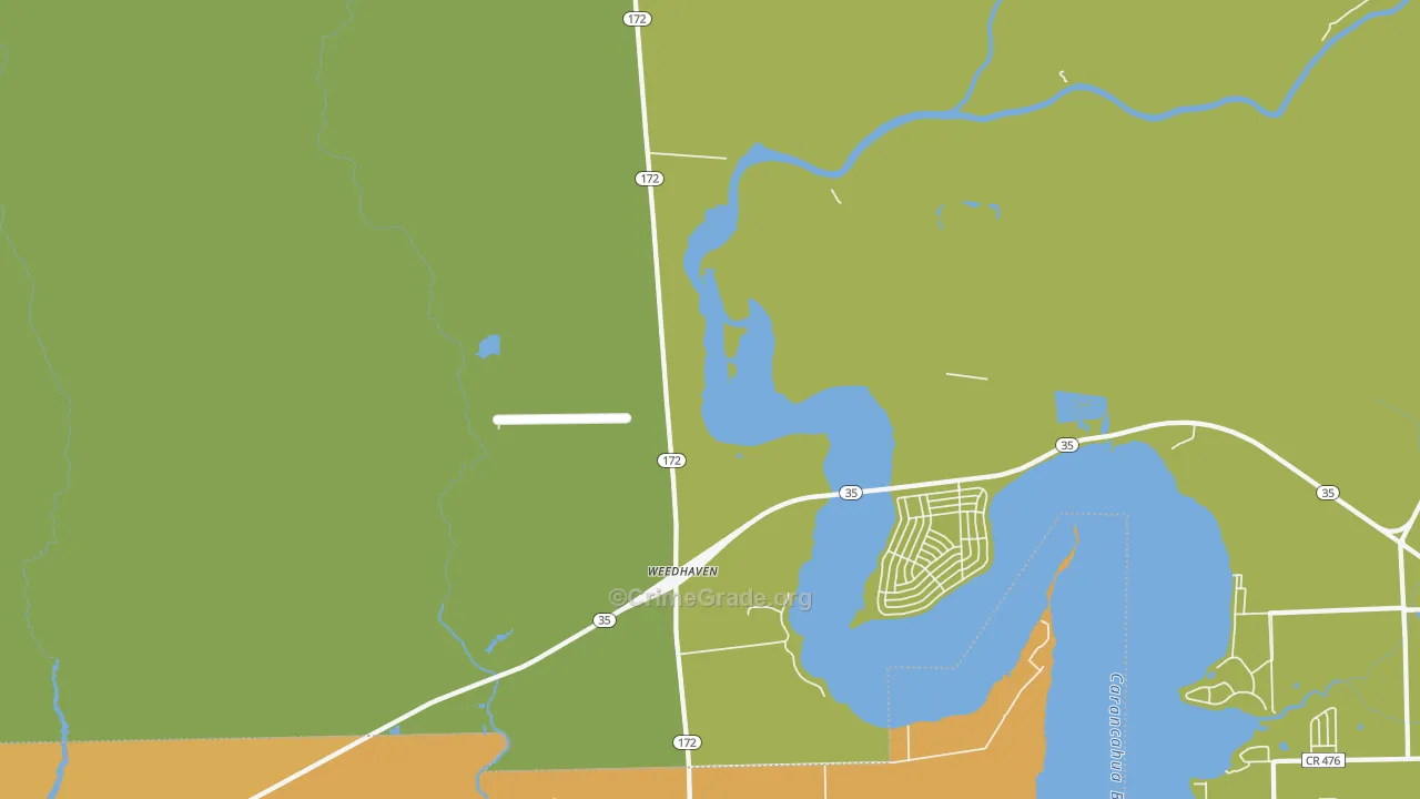 Weedhaven, TX Map of Vandalism Rates