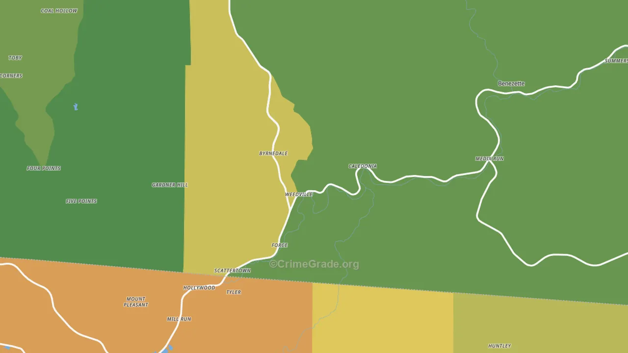Weedville, PA Map of Vandalism Rates