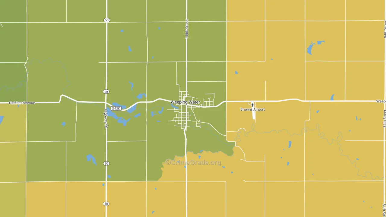 Weeping Water, NE Map of Vandalism Rates