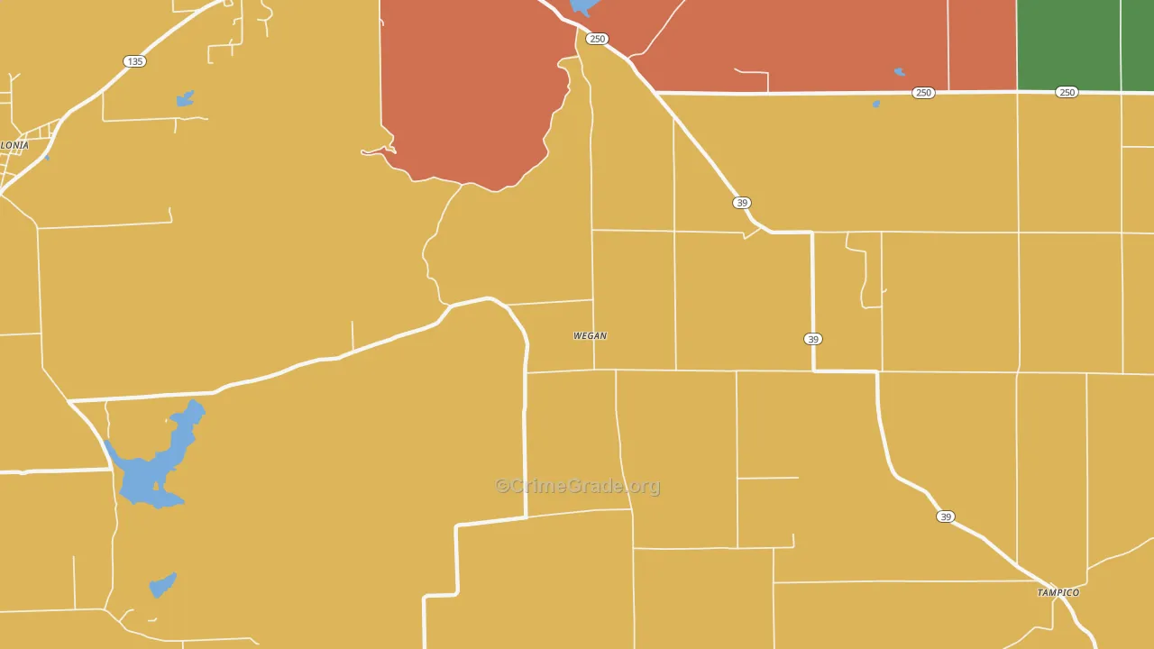 Wegan, IN Map of Vandalism Rates