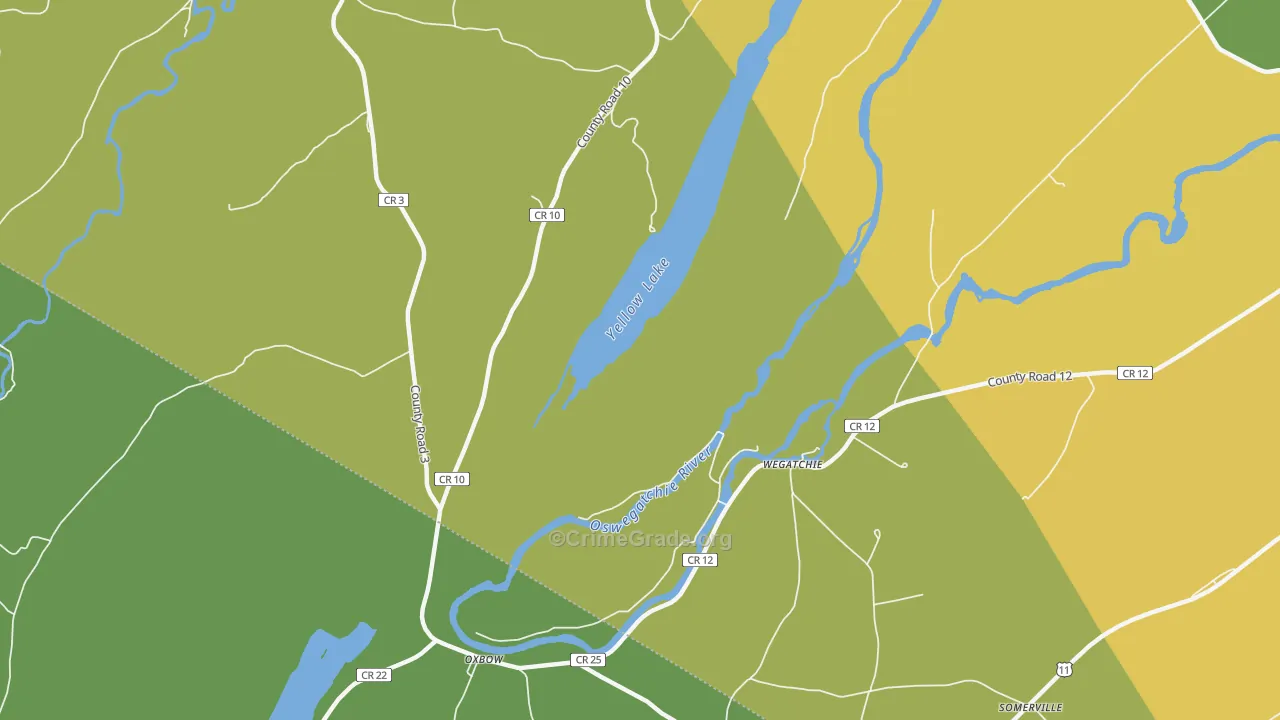 Wegatchie, NY Map of Vandalism Rates