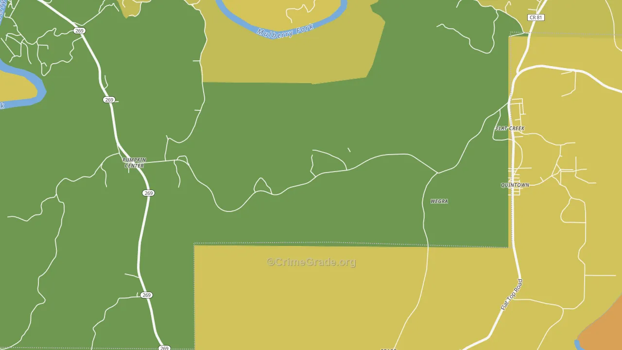 Wegra, AL Map of Vandalism Rates