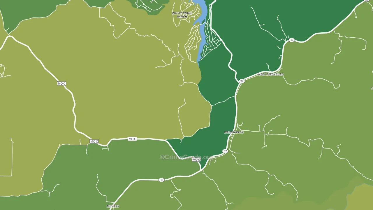 Weingarten, MO Map of Vandalism Rates