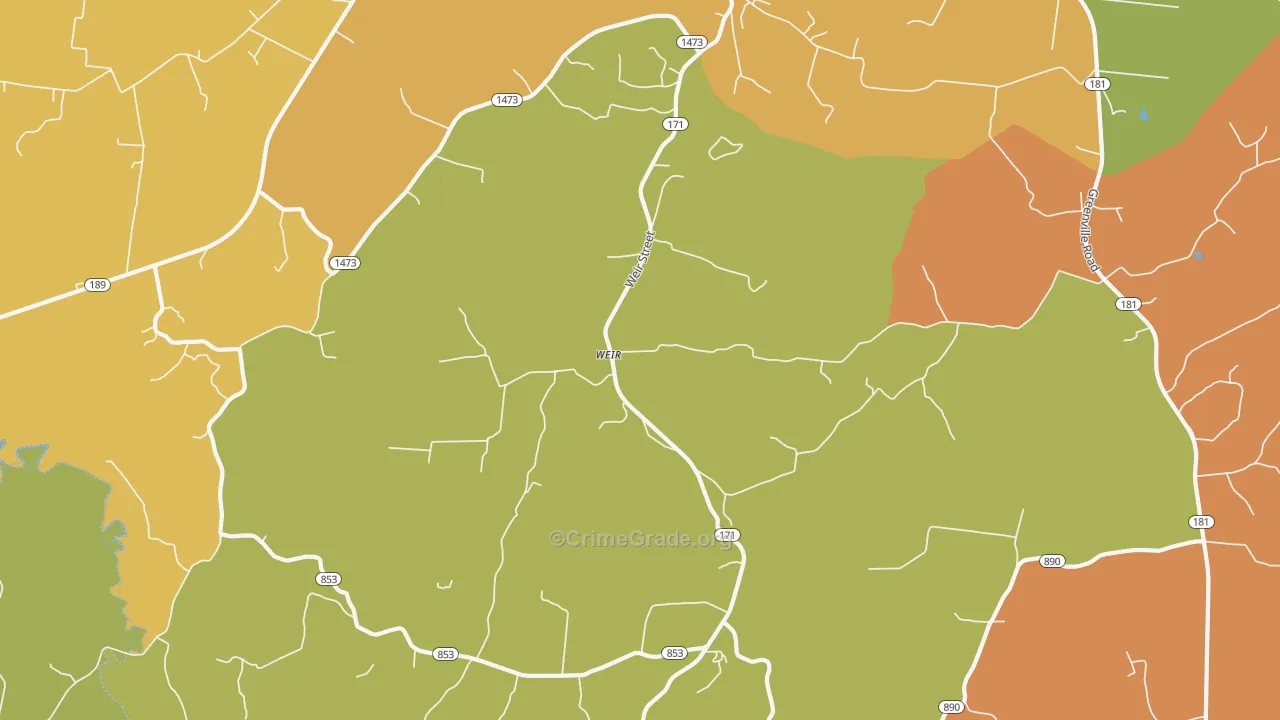 Weir, KY Map of Vandalism Rates
