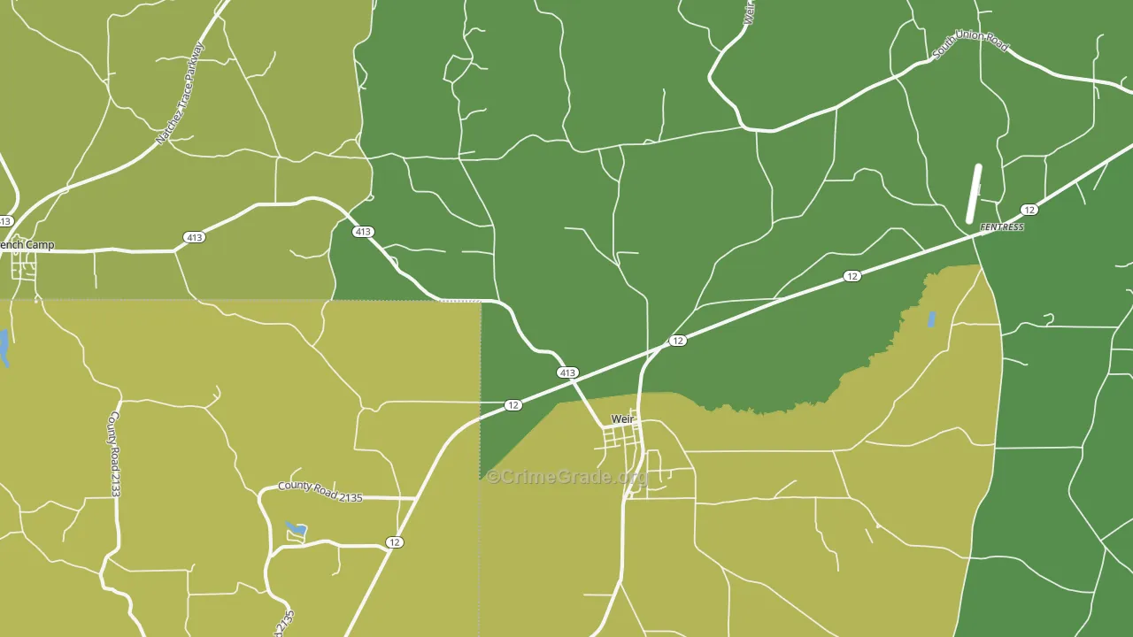 Weir, MS Map of Vandalism Rates