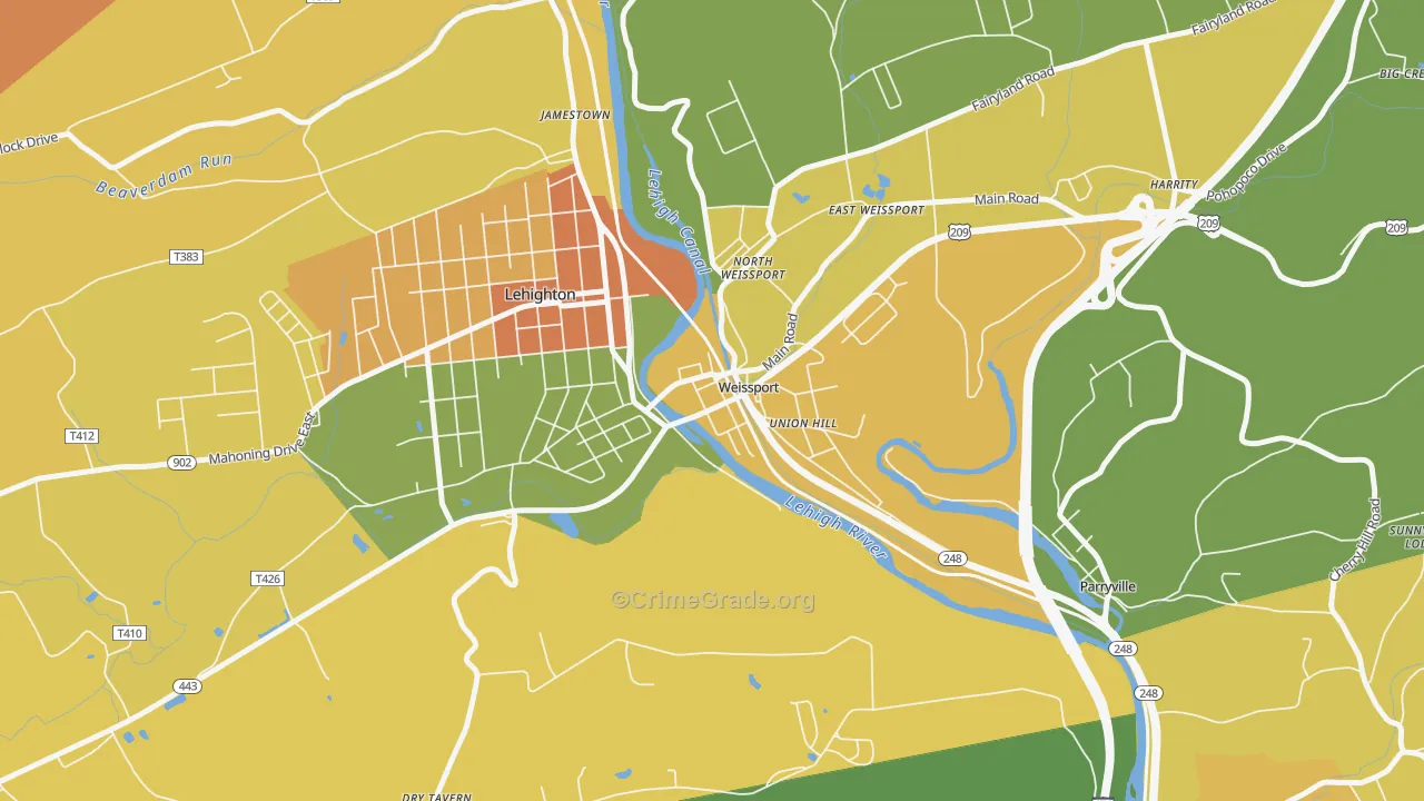 Weissport, PA Map of Vandalism Rates
