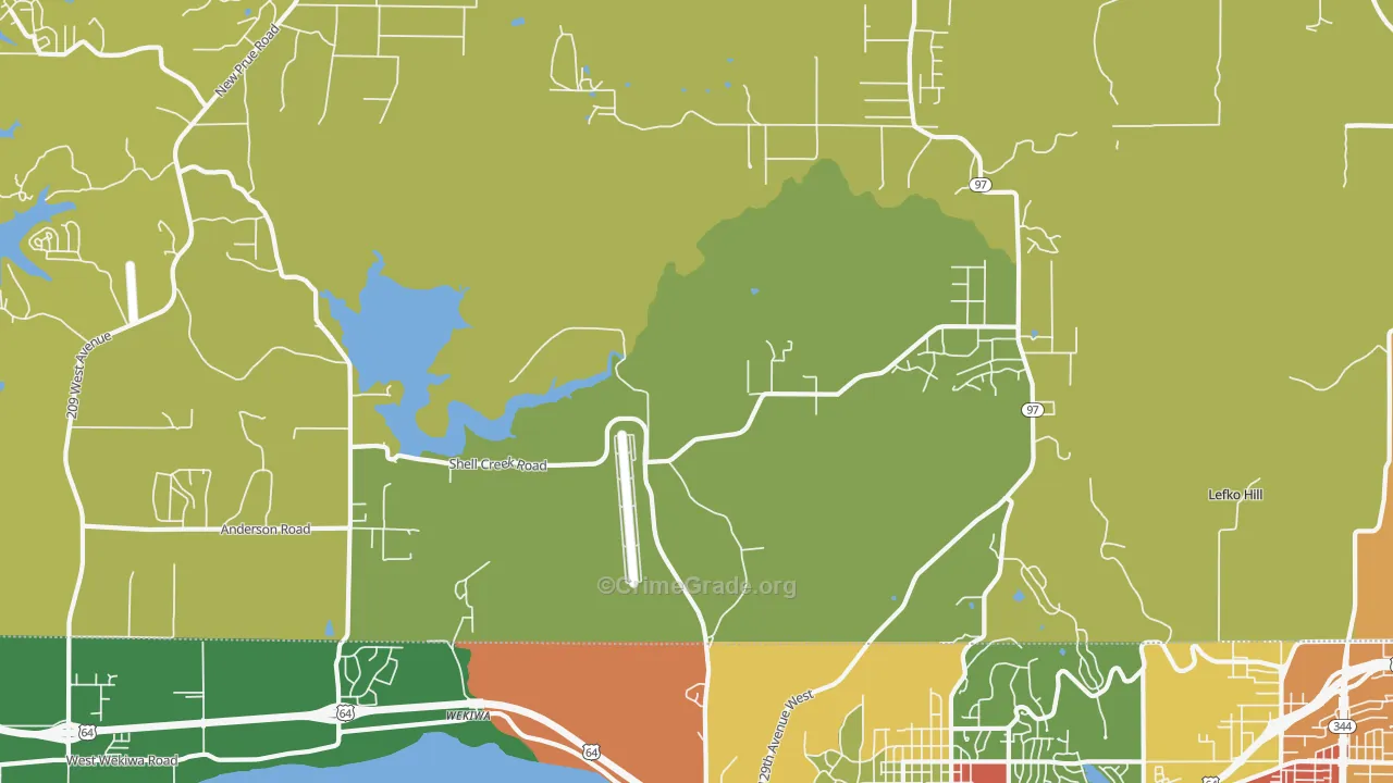 Wekiwa, OK Map of Vandalism Rates