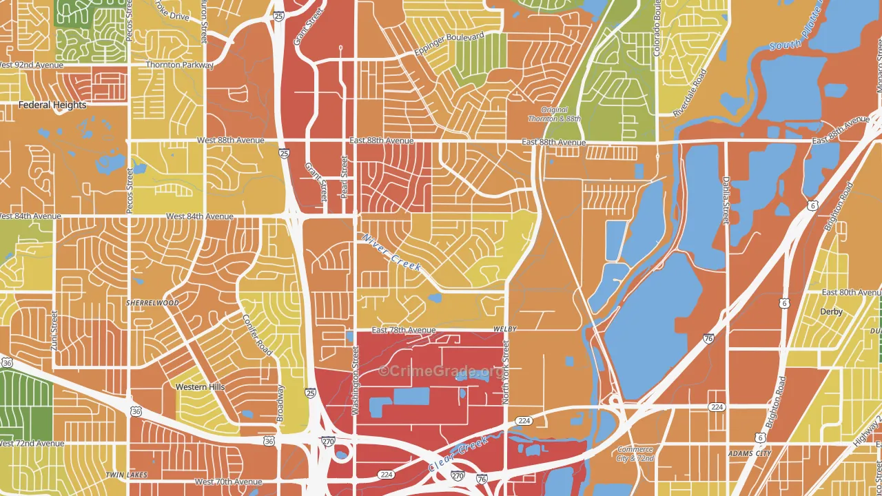 Welby, CO Map of Vandalism Rates