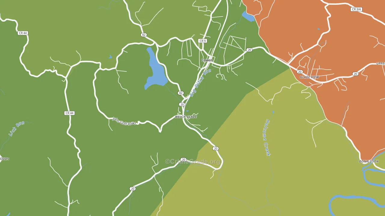 Welch Glade, WV Map of Vandalism Rates