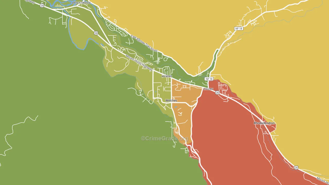 Welches, OR Map of Vandalism Rates