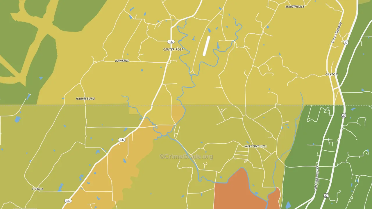 Welcome Hill, GA Map of Vandalism Rates