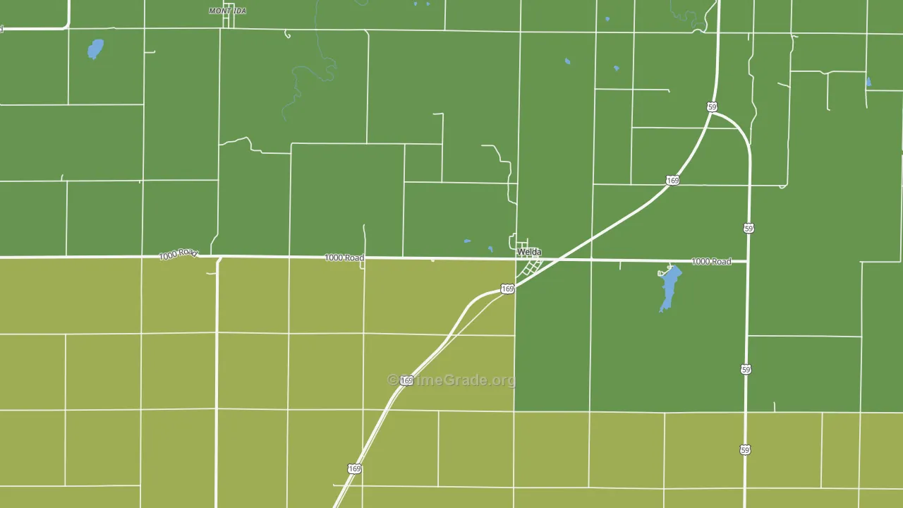 Welda, KS Map of Vandalism Rates